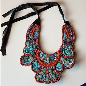 Colorful Beaded Bib Necklace
